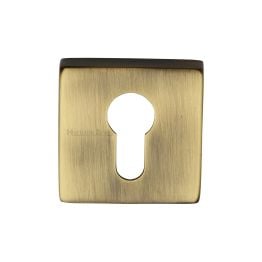 Heritage Brass Euro Profile Cylinder Escutcheon Antique Brass finish