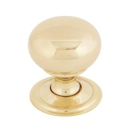 Polished Brass Mushroom Cabinet Knob 32mm