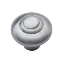 Heritage Brass Cabinet Knob Round Bead Design 38mm Satin Chrome finish