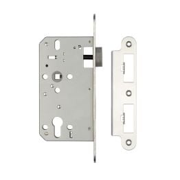 Jedo 72mm Din Sashlocks 60mm backset radiused Satin Stainless Steel - By Frelan Hardware - JL-DS60RSSS