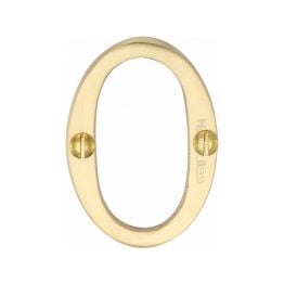 Heritage Brass Numeral 0 Face Fix 51mm (2") Satin Brass finish