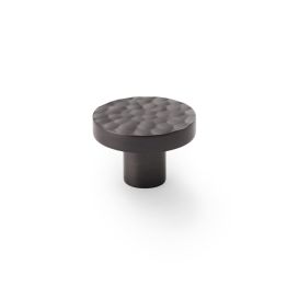 Alexander & Wilks - Hanover Hammered Cupboard Knob - Dark Bronze - 38mm