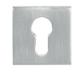 Tupai Rapido Curva/QuadraLine Euro Escutcheons on Square Rose - Satin Chrome