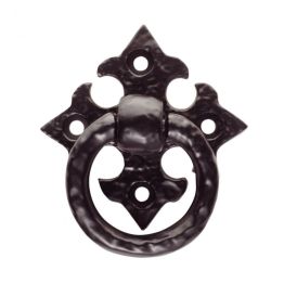 Ring Pull On Gothic Cross Backplate - Black Antique
