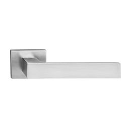Tupai Rapido RetaLine Rillo Lever Door Handle on Long Rose - Satin Chrome