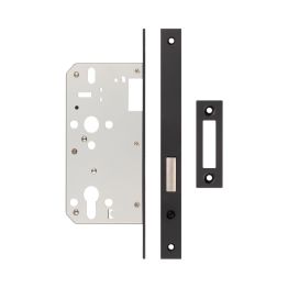 Jedo 72mm Black Din Euro Deadlock 60mm Backset - By Frelan Hardware - JL-DD60MB
