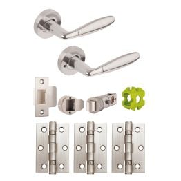 Jigtech Harrier Privacy Door Pack Polished Chrome / Satin Chrome - JTB81070