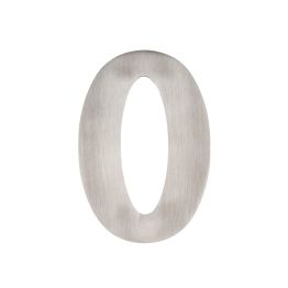 150mm Numerals SSS Finish 150mm Satin Stainless Steel No. 0 - By Frelan Hardware - JNSS-0