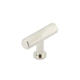 Piccadilly Knurled T Bar Cupboard Knobs Polished Nickel - By Frelan Hardware - BUR401PN