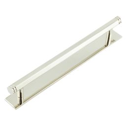 Hoxton Nile Cabinet Handles 224mm Ctrs Plain Backplate Polished Nickel - By Frelan Hardware - HOX-360PN-5060PN