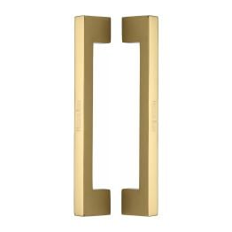Heritage Brass Back to Back Door Pull Handle Metro Design 305mm Polished Brass Finish