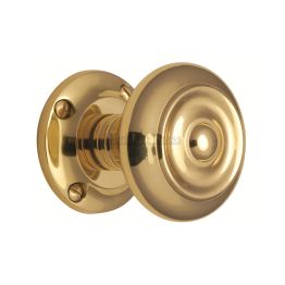 Heritage Brass Mortice Knob on Rose Aylesbury Design Polished Brass finish