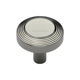 Heritage Brass Cabinet Knob Ridge Design 32mm Polished Nickel finishUK Registered Design Number 6194410