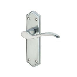 Paris Suite Door Handles on Latchplate Satin Chrome - By Frelan Hardware - JV281SC