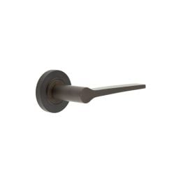 Knightsbridge Door Handle on Plain Rose Dark Bronze - By Frelan Hardware - BUR20KIT79