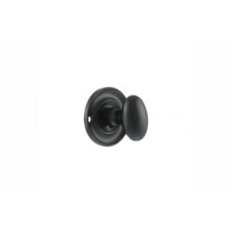 Old English Solid Brass Oval WC Turn and Release - Matt Black
