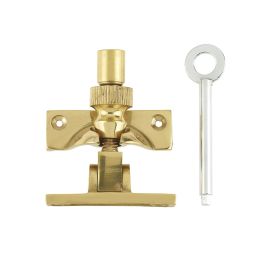 Jedo Lockable Brighton Fasteners 58mm Polished Brass - By Frelan Hardware - JV88LPB