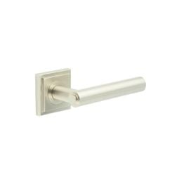 Richmond Door Handles Square Stepped Satin Nickel - By Frelan Hardware - BUR45KIT319