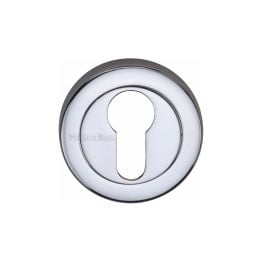 Heritage Brass Euro Profile Cylinder Escutcheon Polished Chrome finish