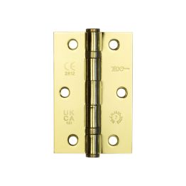 Jedo Steel Ball Bearing Hinges 89x58mm 89x58x2mm Electro Brassed - By Frelan Hardware - J8501EB