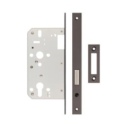 Jedo 72mm Dark Bronze Din Euro Deadlock 60mm Backset - By Frelan Hardware - JL-DD60DB