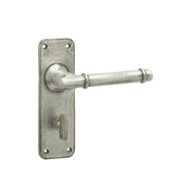Belfry Suite Door Handle on Bathroom Plate Pewter - By Frelan Hardware - HF100B