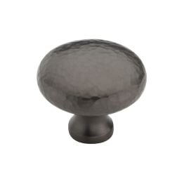 Heritage Brass Cabinet Knob Victorian Round Hammered Design 38mm Matt Bronze finish