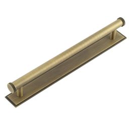 Hoxton Thaxted Cabinet Handles 224mm Ctrs Stepped Backplate Antique Brass - By Frelan Hardware - HOX-260AB-6060AB