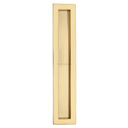 Reeded Rectangular Flush Pull 300 x 58mm Polished Brass finish