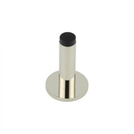 Burlington Plain Wall Mounted Door Stops Knurled Rose Polished Nickel - By Frelan Hardware - BUR-970PN-969PN