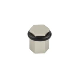 Burlington Hexagonal Floor Mounted Doorstops Satin Nickel - By Frelan Hardware - BUR965SN