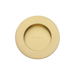 Round Flush Pull Satin Brass finish