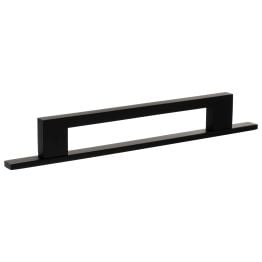 Millhouse Brass Empire Slim Cabinet Pull Handle on Backplate 160mm - Matt Black