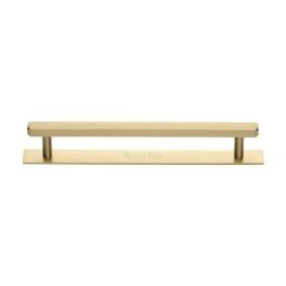 Heritage Brass Cabinet Pull Hexagonal Design with Plate 160mm CTC Satin Brass Finish