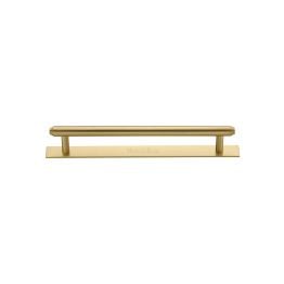 Heritage Brass Cabinet Pull Step Design with Plate 96mm CTC Satin Brass Finish