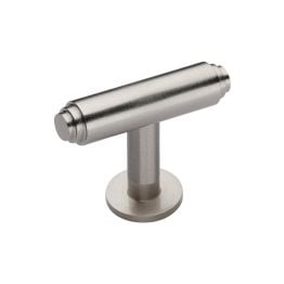 Heritage Brass Cabinet Knob Stepped T-Bar Design with Rose 45mm Satin Nickel finish