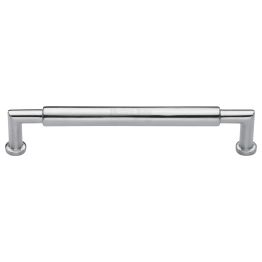 Heritage Brass Cabinet Pull Bauhaus Round Design 254mm CTC Satin Chrome Finish
