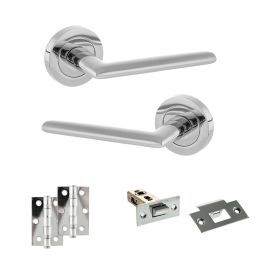 STATUS Alabama Door Handle Pack (Latch Set - 2.5" Latch, 3" Hinges x2) - Polished Chrome