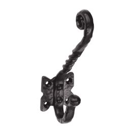 Hat And Coat Hook - Black Antique