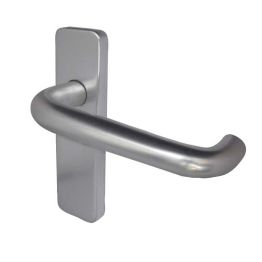 19mm Round Bar Door Handle on Latchplate Satin Anodised Aluminium - By Frelan Hardware - J4671B