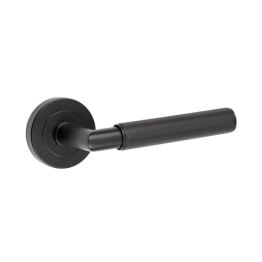 Nero Mitred Knurled Black Door Handle - By Frelan Hardware - JMB400
