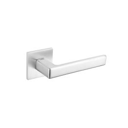 Tupai Rapido 5S Line Portel Lever Door Handle on 5mm Slimline Square Rose - Satin Chrome