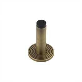 Burlington Plain Wall Mounted Door Stops Reeded Rose Antique Brass - By Frelan Hardware - BUR-970AB-974AB