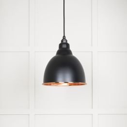 Hammered Copper Brindley Pendant in Elan Black