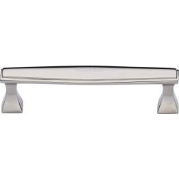 Heritage Brass Cabinet Pull Deco Design 128mm CTC Polished Nickel Finish