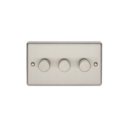 Eurolite Enhance Decorative 3 Gang Dimmer Satin Stainless Steel