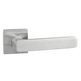 Oro&Oro Galassia Lever Door Handle on Square Rose - Satin Chrome