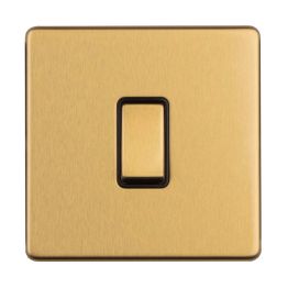 Eurolite Concealed 3mm 1 Gang Intermediate Switch Satin Brass