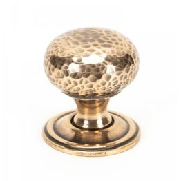 Polished Bronze Hammered Mushroom Cabinet Knob 32mm