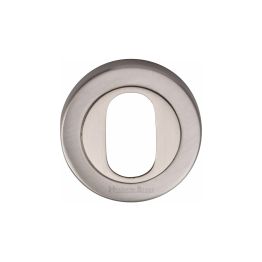 Heritage Brass Oval Profile Cylinder Escutcheon Satin Nickel finish